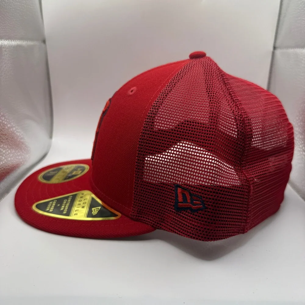New Era 59FIFTY Low Profile‎ LA Angels Hat Red MLB Batting Practice Cap 7 5/8